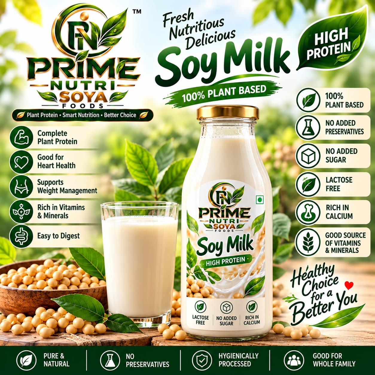 Soy Milk — Prime Nutri Soya Foods product poster