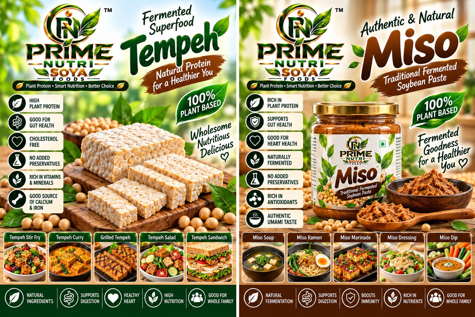 Tempeh & Miso — Prime Nutri Soya Foods product poster
